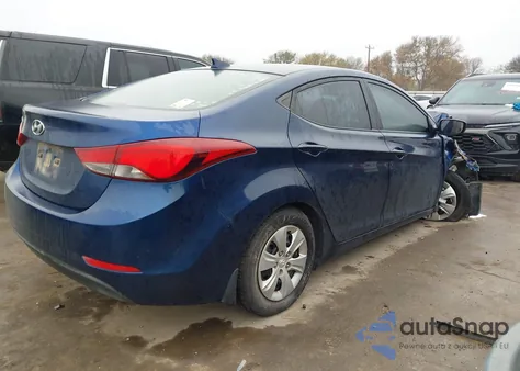 2016 Hyundai Elantra Se z USA, uszkodzony, nr VIN 5NPDH4AE0GH720584